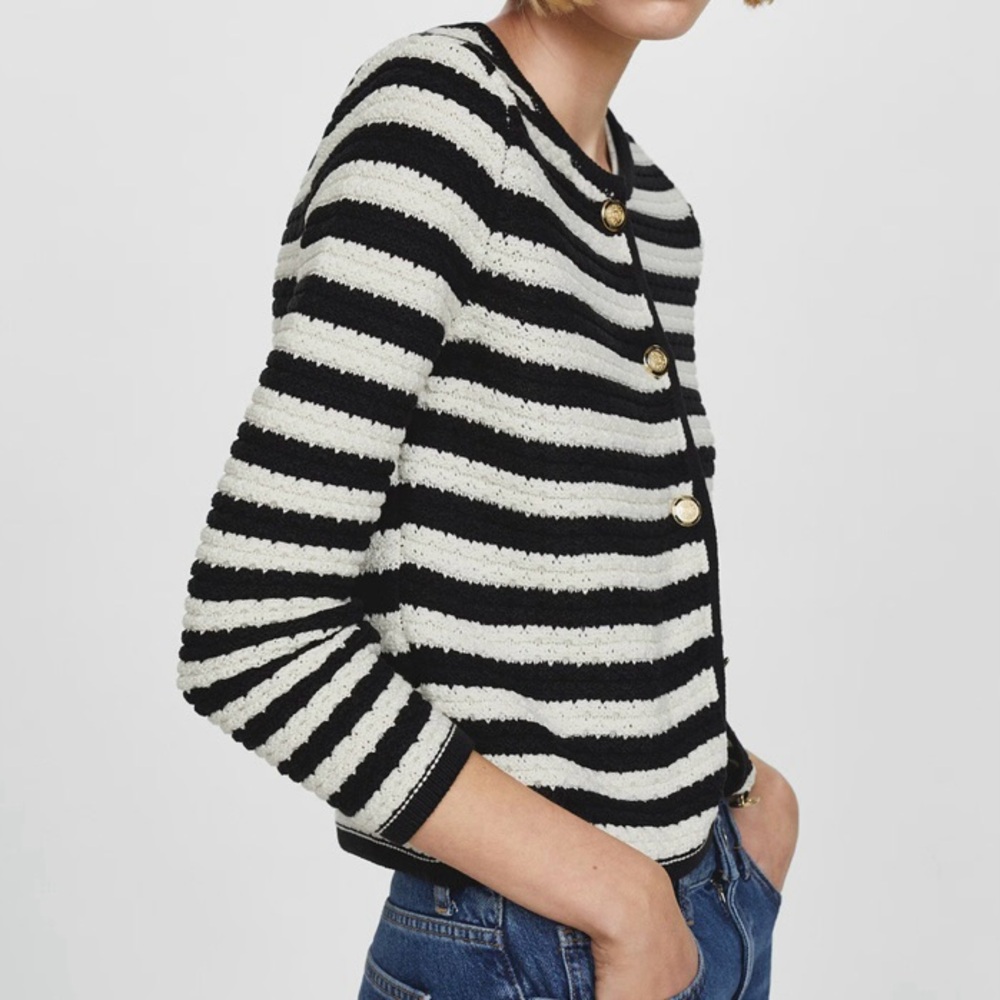 NWT Mango Stripe Knitted Jacket / Cardigan - Picture 4 of 10